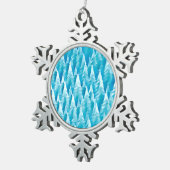 Ornement Flocon De Neige Forêt fractale bleue (Vue impression)