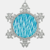 Ornement Flocon De Neige Forêt fractale bleue (Devant)