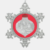 Ornement Flocon De Neige Forme d'ampoule pour le rouge photo (Devant)