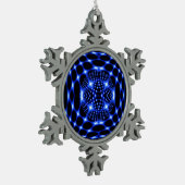 Ornement Flocon De Neige fractale de globe bleu néon (Gauche)