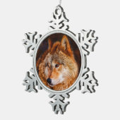 Ornement Flocon De Neige fractale du loup rouge (Vue impression)