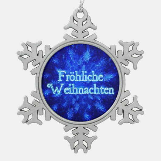 Ornement Flocon De Neige Frohliche Weihnachten - Snowburst (Devant)