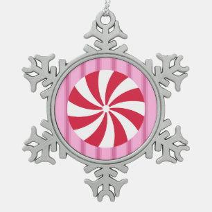 Ornement Flocon De Neige Fun et Fancy rose Noël Peppermenthe bonbon