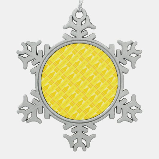 Ornement Flocon De Neige Fun Yellow Crayon Motif (Devant)