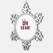 Ornement Flocon De Neige Funny Attitude Oh Dear Plaid Deer Creative Design (Vue impression)