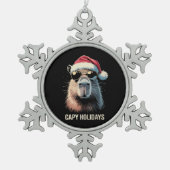 Ornement Flocon De Neige Funny Christmas Capy Holidays Xmas Capybara  (Devant)