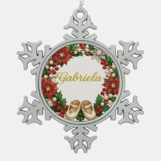 Ornement Flocon De Neige Gabriela Baby’s First Christmas Keepsake Ornament