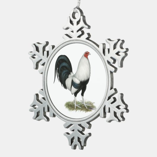 Ornement Flocon De Neige Gamecock argenté (Vue impression)