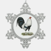 Ornement Flocon De Neige Gamecock argenté (Devant)