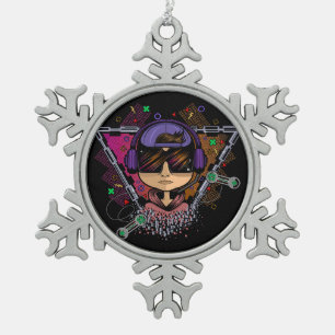 Ornement Flocon De Neige Gamer Boy