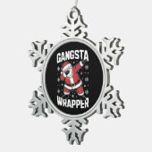 Ornement Flocon De Neige Gangsta Wrapper Dabbing Père Noël Noël (Vue impression)