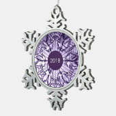Ornement Flocon De Neige Garde d'année personnalisée pourpre (Vue impression)