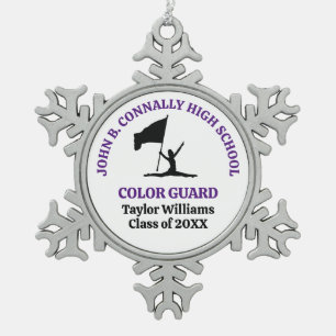 Ornement Flocon De Neige Garde de couleur de lycée violet Personnalisé
