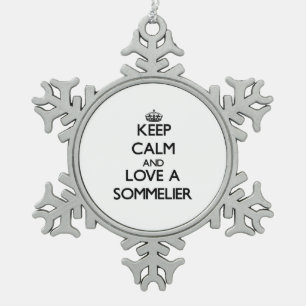 Ornement Flocon De Neige Gardez le calme et aimez un Sommelier