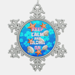 Ornement Flocon De Neige Gardez le calme et Aloha dessus