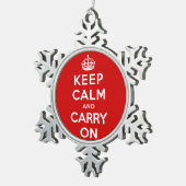 Ornement Flocon De Neige Gardez le calme et continuez (Vue impression)