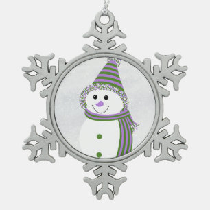 Ornement Flocon De Neige Genderquede Pride Snowman Snowperson Lavender