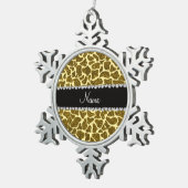 Ornement Flocon De Neige Girafe jaune nommée faite sur commande de parties (Vue impression)