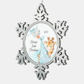 Ornement Flocon De Neige Giraffe Livraison spéciale Baby's First Christmas (Vue impression)