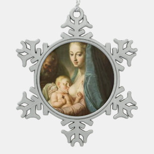 Ornement Flocon De Neige Gloire à Jésus et à Marie