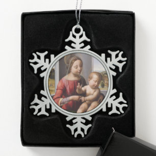 Ornement Flocon De Neige Gloire à Jésus et à Marie