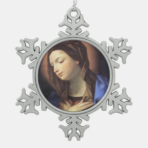 Ornement Flocon De Neige Gloire à Jésus et à Marie
