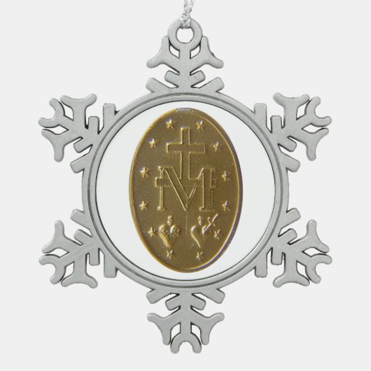 Ornement Flocon De Neige Gloire À La Médaille Miraculeuse (Devant)