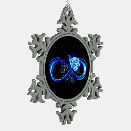 Ornement Flocon De Neige Glowing infinity with blue rose (Gauche)