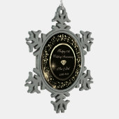 Ornement Flocon De Neige Gold Confetti Diamond 50e anniversaire Mariage (Gauche)