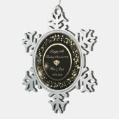 Ornement Flocon De Neige Gold Confetti Diamond 50e anniversaire Mariage (Vue impression)