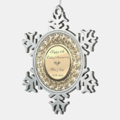 Ornement Flocon De Neige Gold Floral Diamond 50e anniversaire Mariage (Vue impression)
