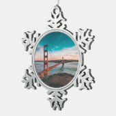 Ornement Flocon De Neige Golden gate bridge (Vue impression)