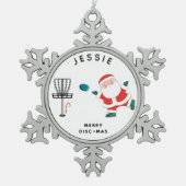 Ornement Flocon De Neige Golf sur disque créatif (Devant)
