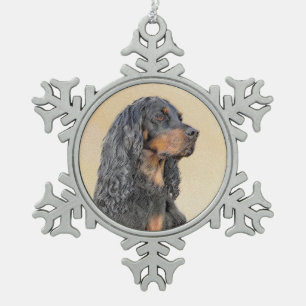 Ornement Flocon De Neige Gordon Setter Peinture - Joli art original chien