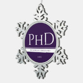 Ornement Flocon De Neige Graduation Purple Nom Année PhD (Vue impression)