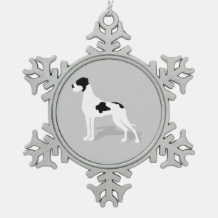 Ornement Flocon De Neige Grand Danois noir piebalde
