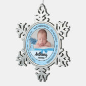 Ornement Flocon De Neige Grand-parents Bébé Bleu Monogramme A (Vue impression)