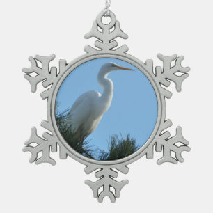 Ornement Flocon De Neige Grande Aigrette en Floride ensoleillée