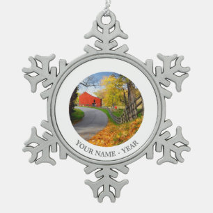Ornement Flocon De Neige Grange dans l'automne