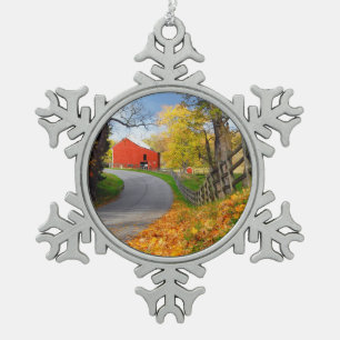 Ornement Flocon De Neige Grange dans l'automne