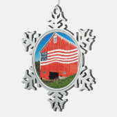 Ornement Flocon De Neige Grange patriotique (Vue impression)