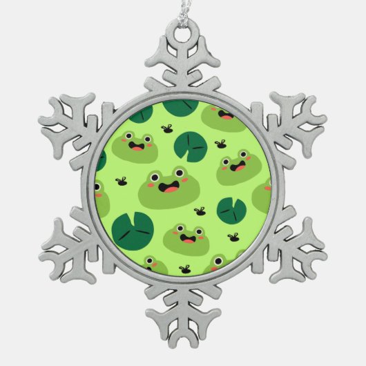 Ornement Flocon De Neige Grenouilles drôles (Devant)