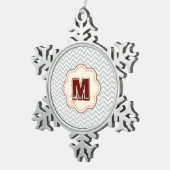 Ornement Flocon De Neige Grey Chevron (Vue impression)