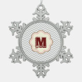 Ornement Flocon De Neige Grey Chevron (Devant)