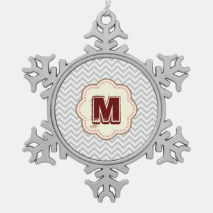 Ornement Flocon De Neige Grey Chevron