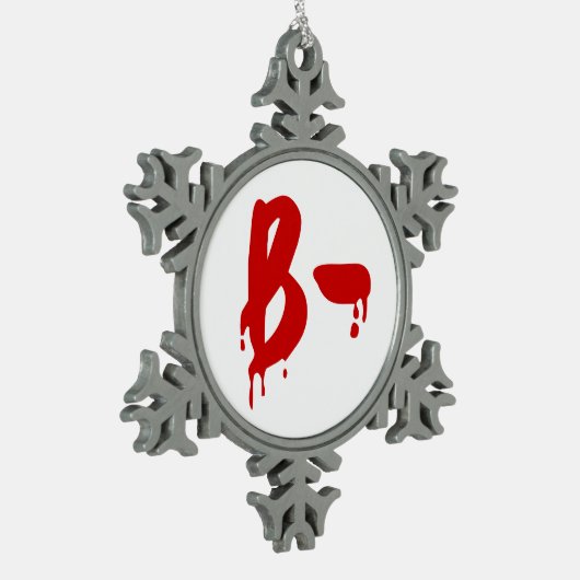 Ornement Flocon De Neige Groupe sanguin B- Hôpital d'horreur négatif (Gauche)