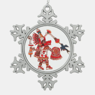 Ornement Flocon De Neige Guerrier aztèque de chaman de danse