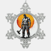 Ornement Flocon De Neige guerrier barbare médiéval imaginaire hummer force (Devant)