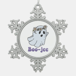 Ornement Flocon De Neige Halloween Fantôme Effrayant Boo Jee Boo 