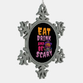 Ornement Flocon De Neige Halloween Pumpkin Eat Drink Be Scary (Gauche)